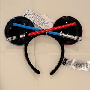 Star Wars Black Headband with Red and Blue Lightsabers